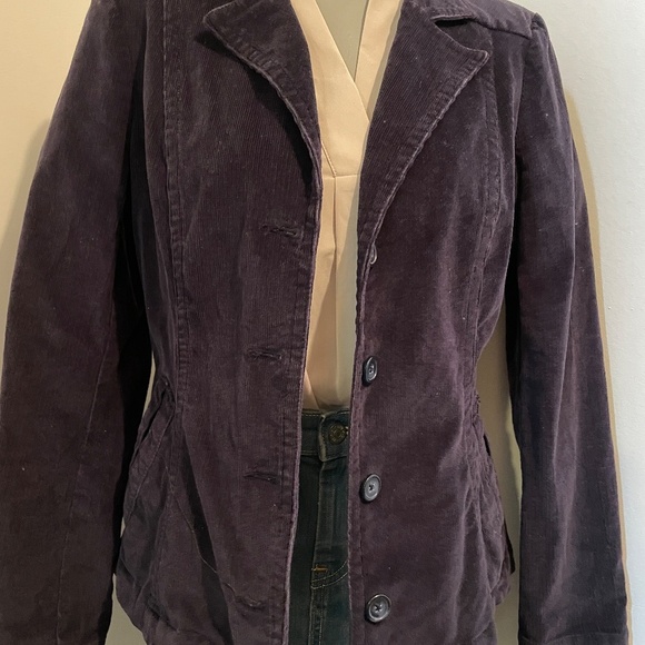 St. Johns Bay blazer long sleeve corduroy cotton blue womens small - Picture 4 of 6
